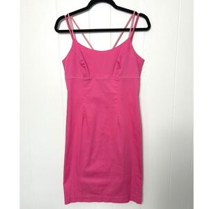 Y2K Bay Studio Pink Mini‎ Dress Spaghetti Strap Bodycon Sleeveless Size 9/10